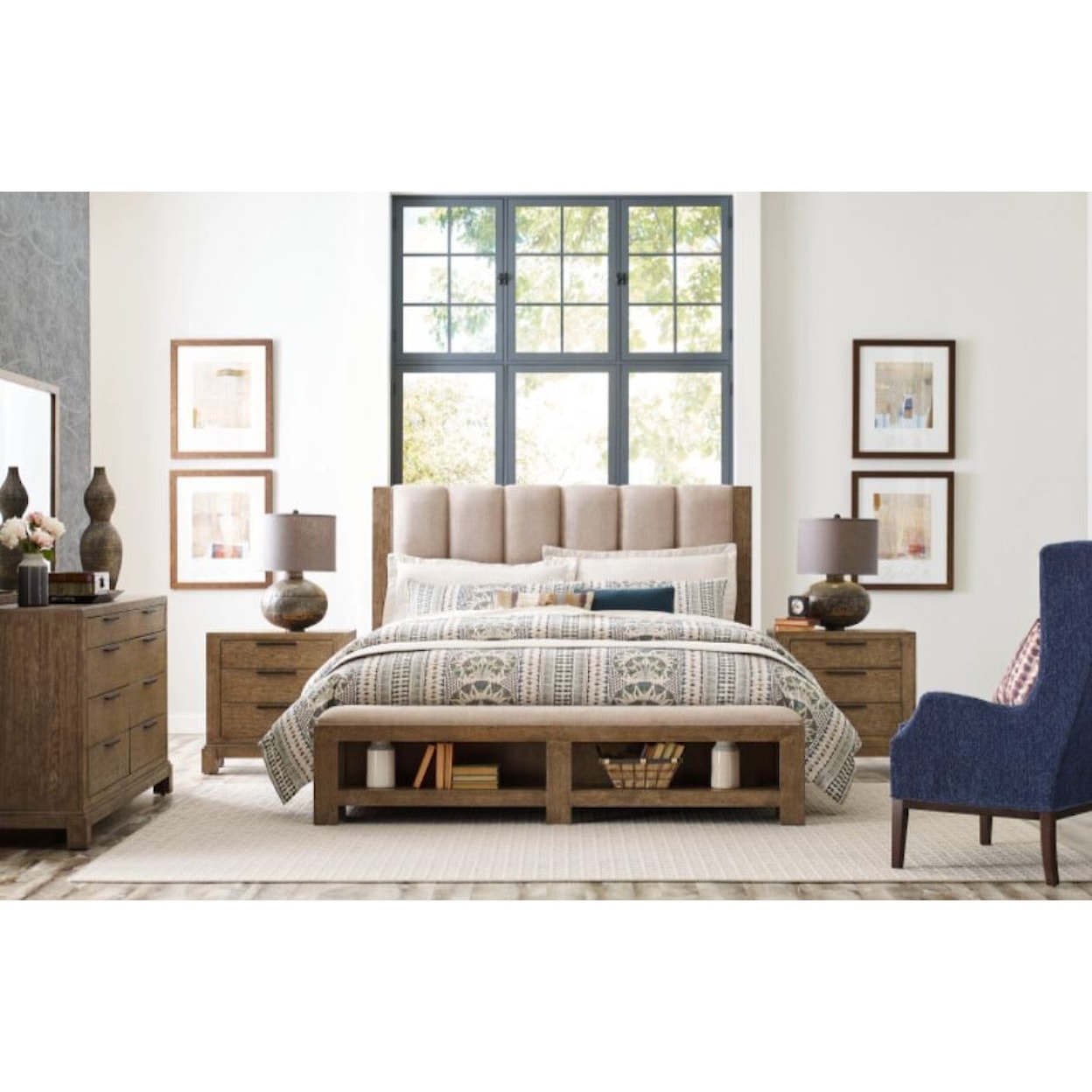 American Drew Skyline King Meadowood Upholstered Bed