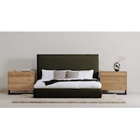 Contemporary Upholstered Tall Queen Bed