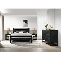 Queen Bed - Black Finish