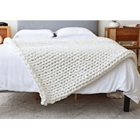 15lbs Cream Cotton Knit Weighted Blanket