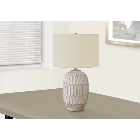 CREAM RESIN TABLE LAMP