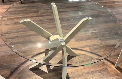 Bermex TBRGL.120 54" RD GLASS TABLE