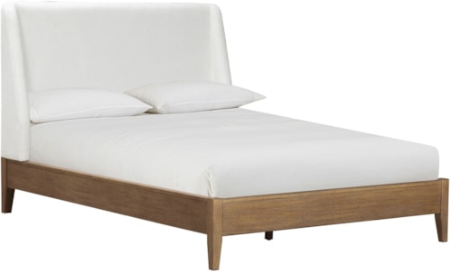 Mid-Century Modern Upholstered Queen Bed