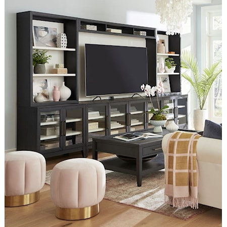  Progressive Furniture Willow Complete Entertainment Wall Unit  White,118 W x 16 D x 90 H : Home & Kitchen