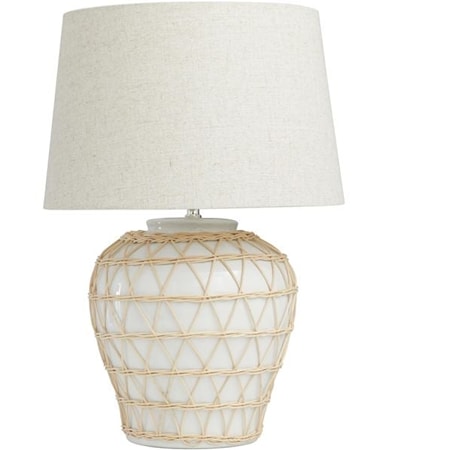 Ceramic Linen Woven Lamp