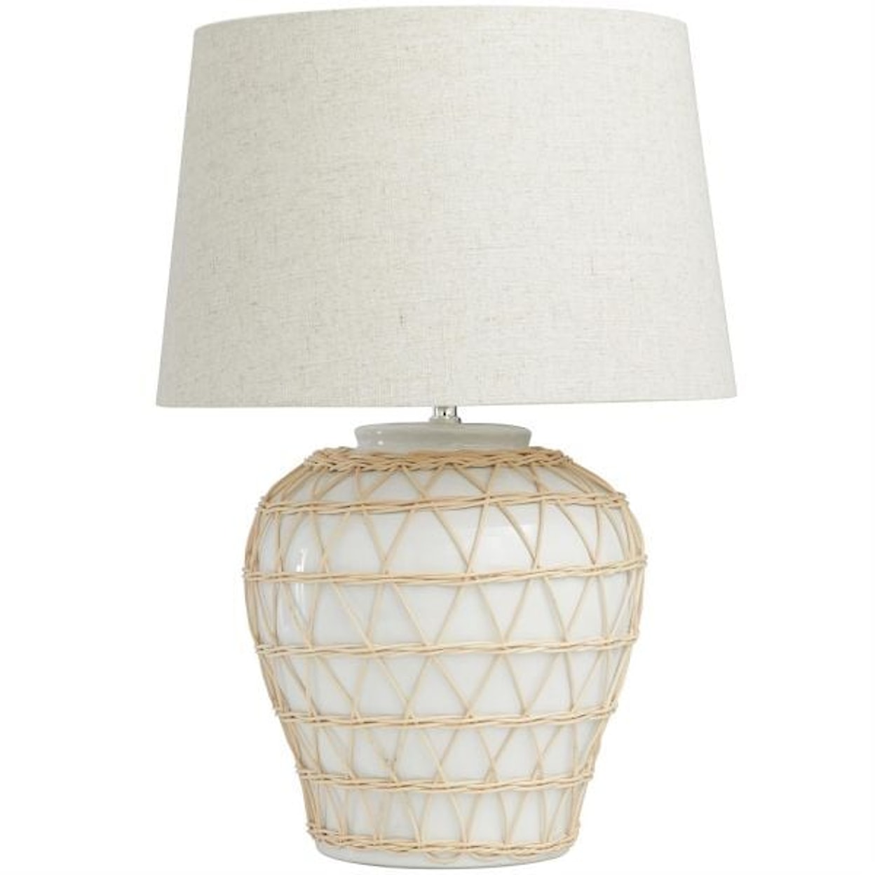 UMA Enterprises, Inc. Lighting Ceramic Linen Woven Lamp