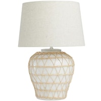Ceramic Linen Woven Lamp