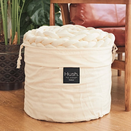 15lbs Cream Minky Knit Weighted Blanket