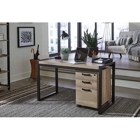 Liberty Furniture Allyson Park 417-HOJ-DSK Transitional Two-Toned Executive  Desk, Royal Furniture