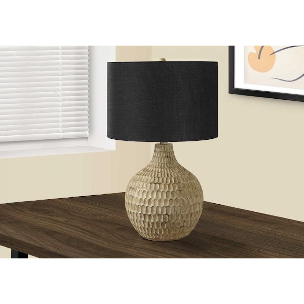 Monarch Specialties Lamps BROWN RESIN TABLE LAMP