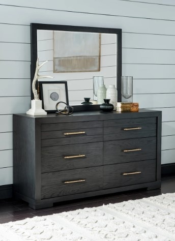 5 PCE Set- King Bed, 2 NS, Dresser &amp; Mirror