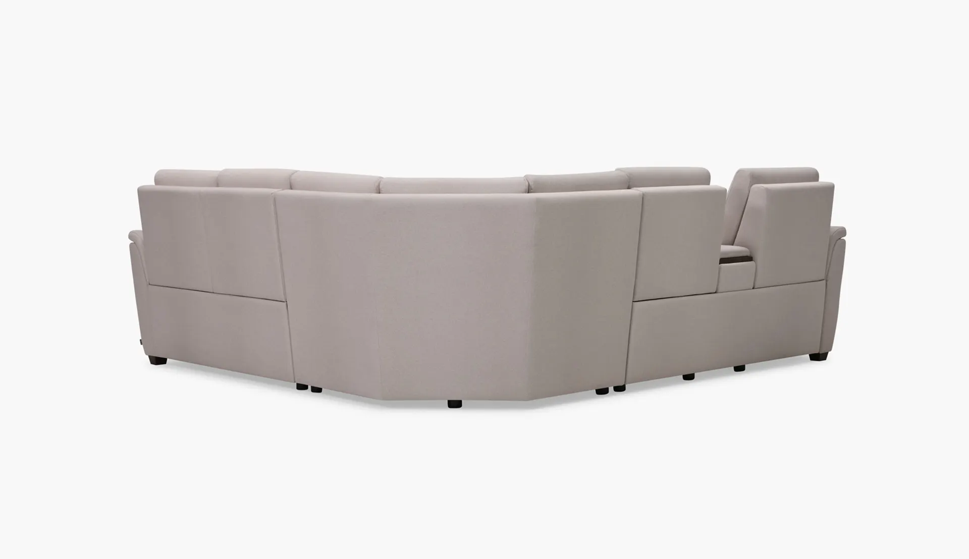 4-Seat Corner Curve Oxford Console Sectional