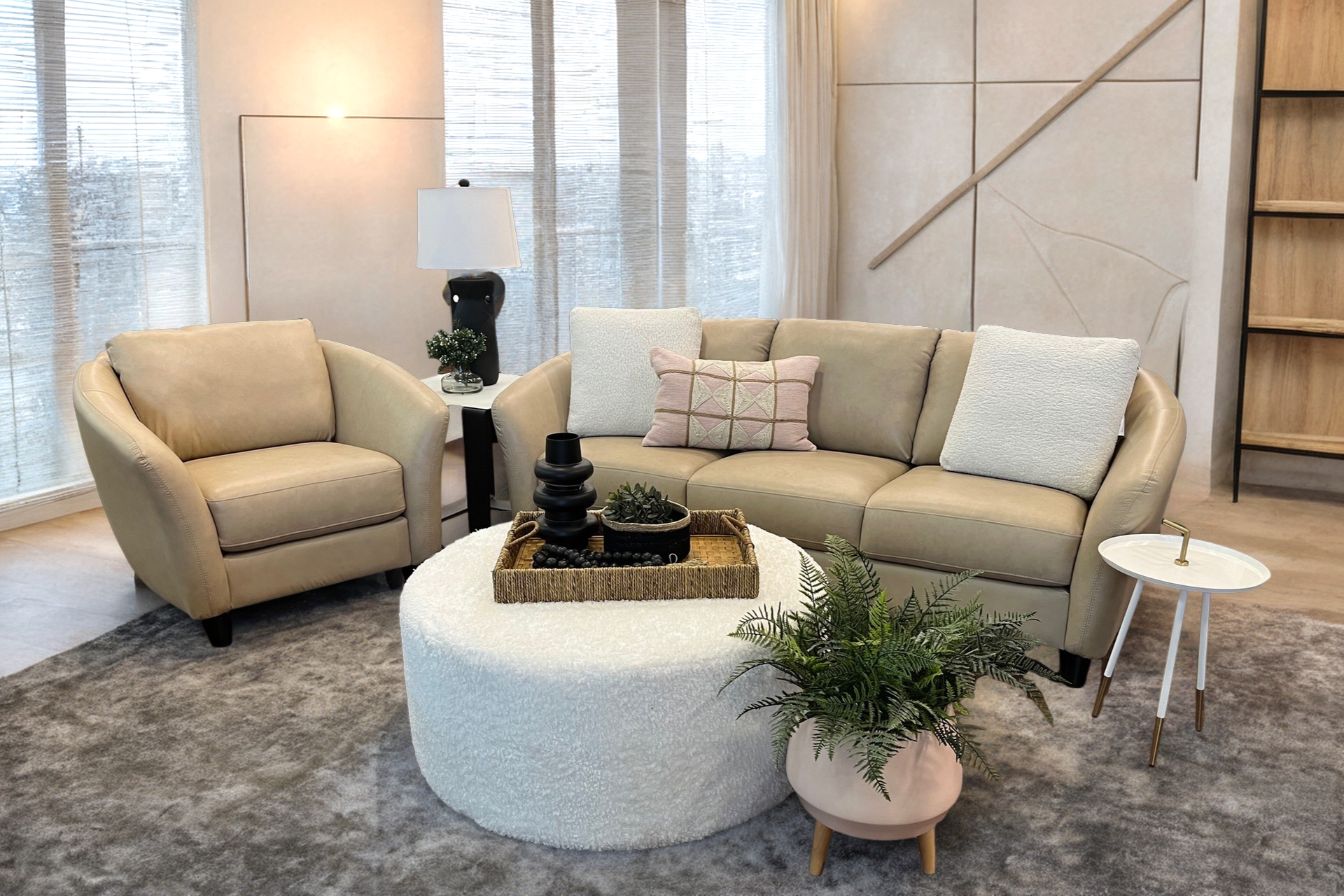 3-Seat Sofa with Curved Arms