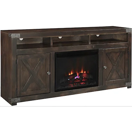 72" Fireplace Console with 2 Doors