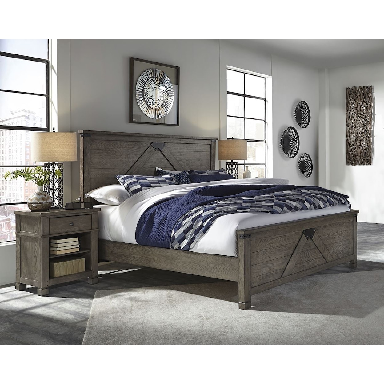Aspenhome Tucker Queen Bed and Night stand Set