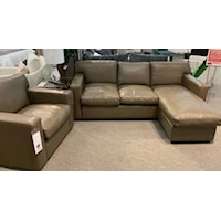 2Pc Sofa Chaise and Swivel Chair Set