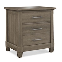 Transitional Three-Drawer Nightstand with Soft-Close Drawers