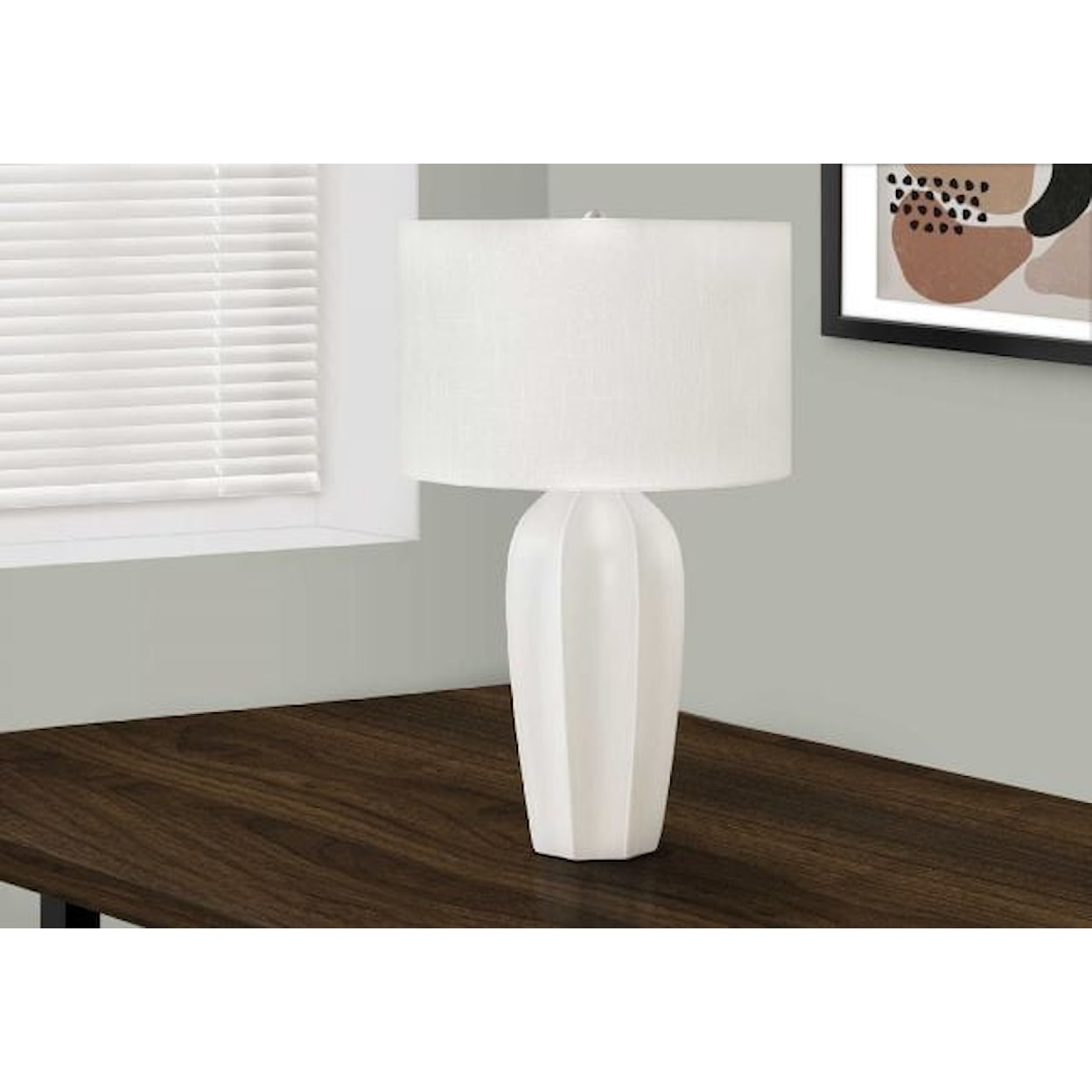 Monarch Specialties Lamps CREAM CERAMIC TABLE LAMP