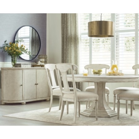 6 Piece Set -Dining Table, 4 Chairs & Buffet