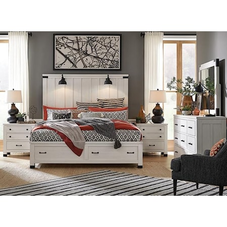 5 Piece  Queen Bed, 2 NS, Dresser and Mirror