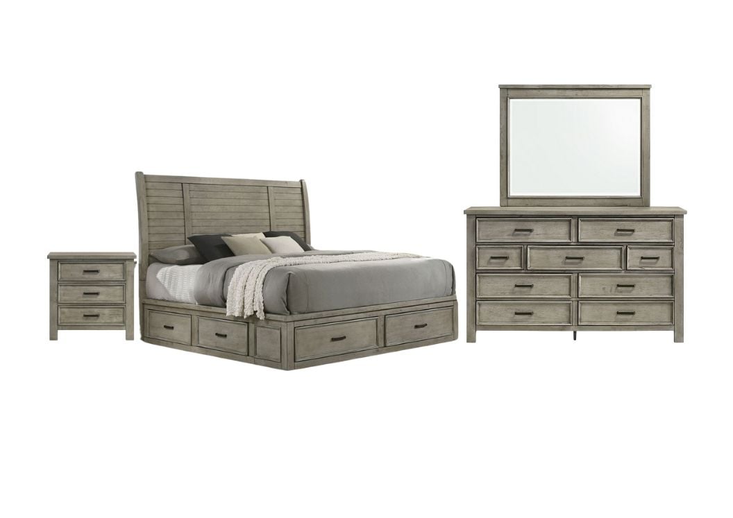 Sullivan Queen Storage 4PC Bedroom Set in Dr