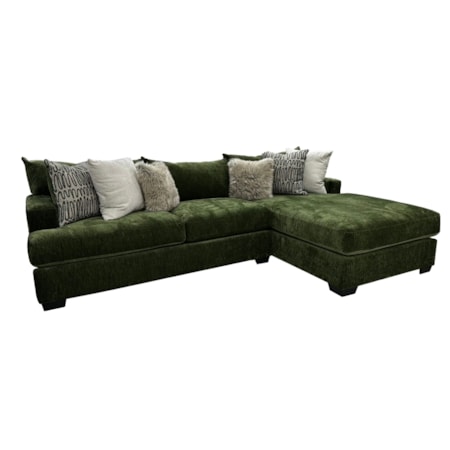 2pc RAF Chaise Sectional Luscious Spinach