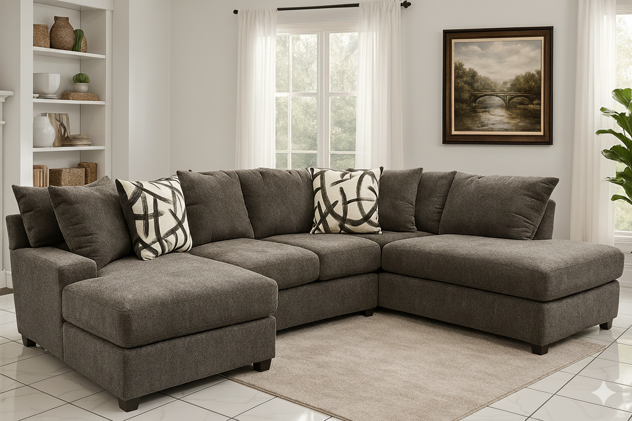 3PC LAF Bump Double Chaise Venus Slate