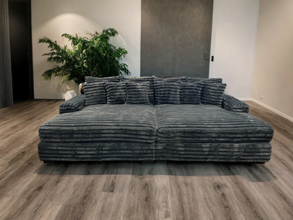 Phoenix Custom Furniture Biggie BIGGIE Double Chaise Mondo Gun Metal