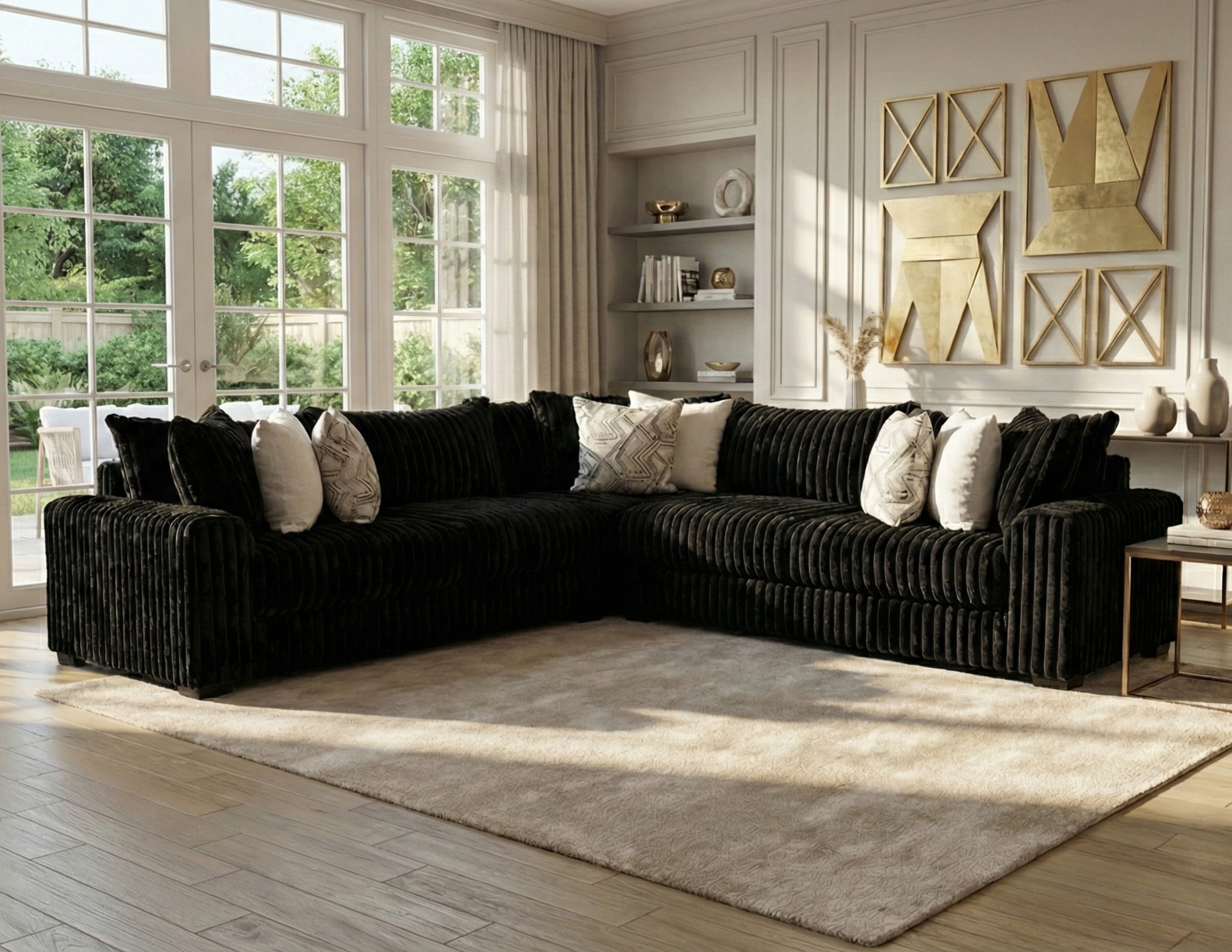 3pc Jumbo Cord Black