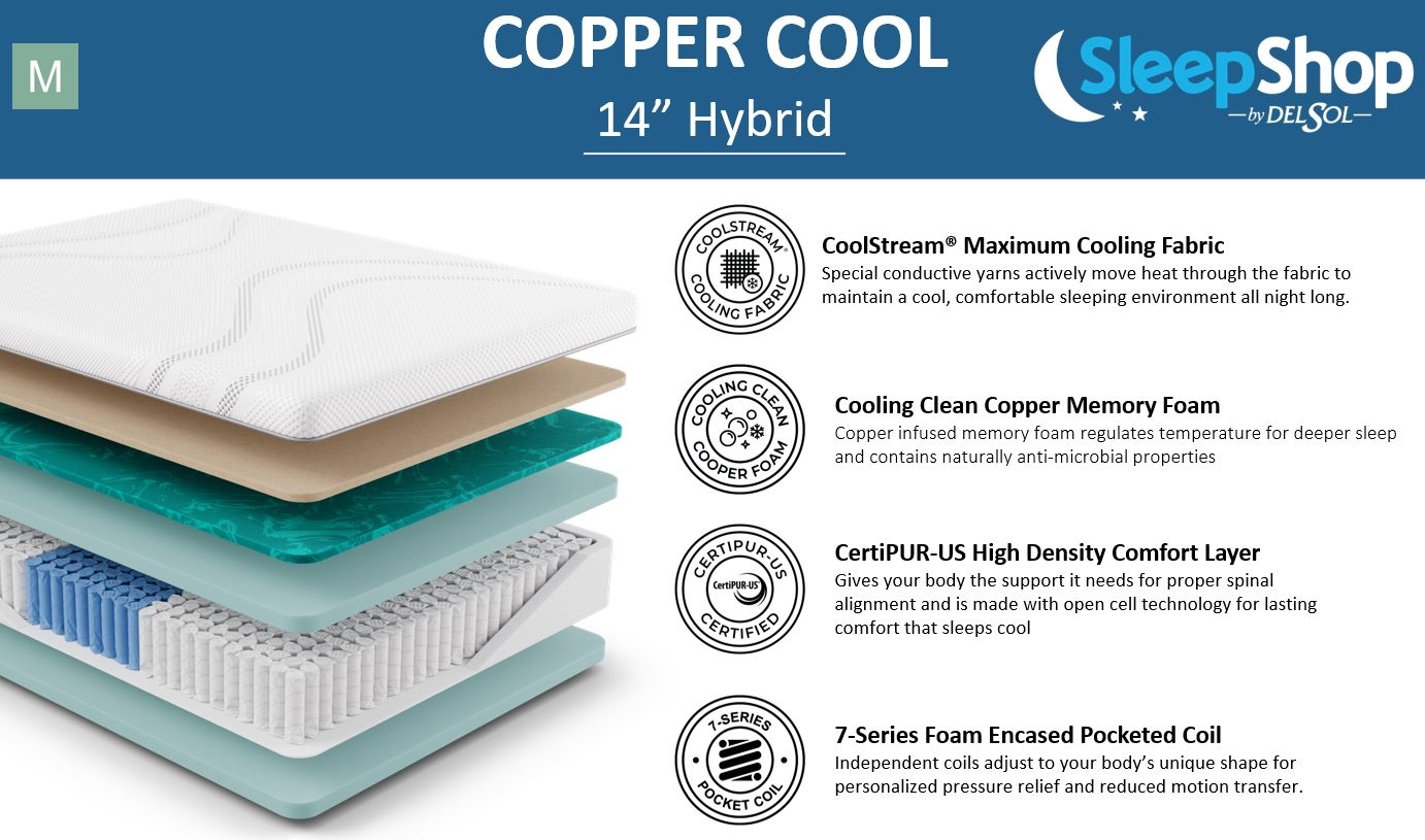 Copper Cool 2.0 Medium Hybrid Queen Mattress