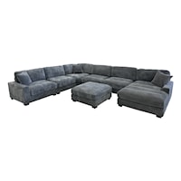 Transitional 7-Piece Sectional Sofa with Right Facing Chaise