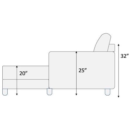 RAF CHAISE 3PC SECTIONAL