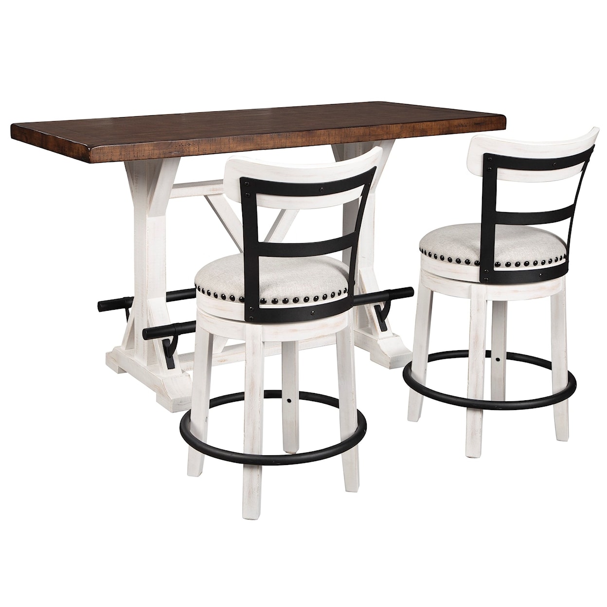 Ashley Furniture Signature Design Valebeck Counter Height Dining Table and 2 Barstools