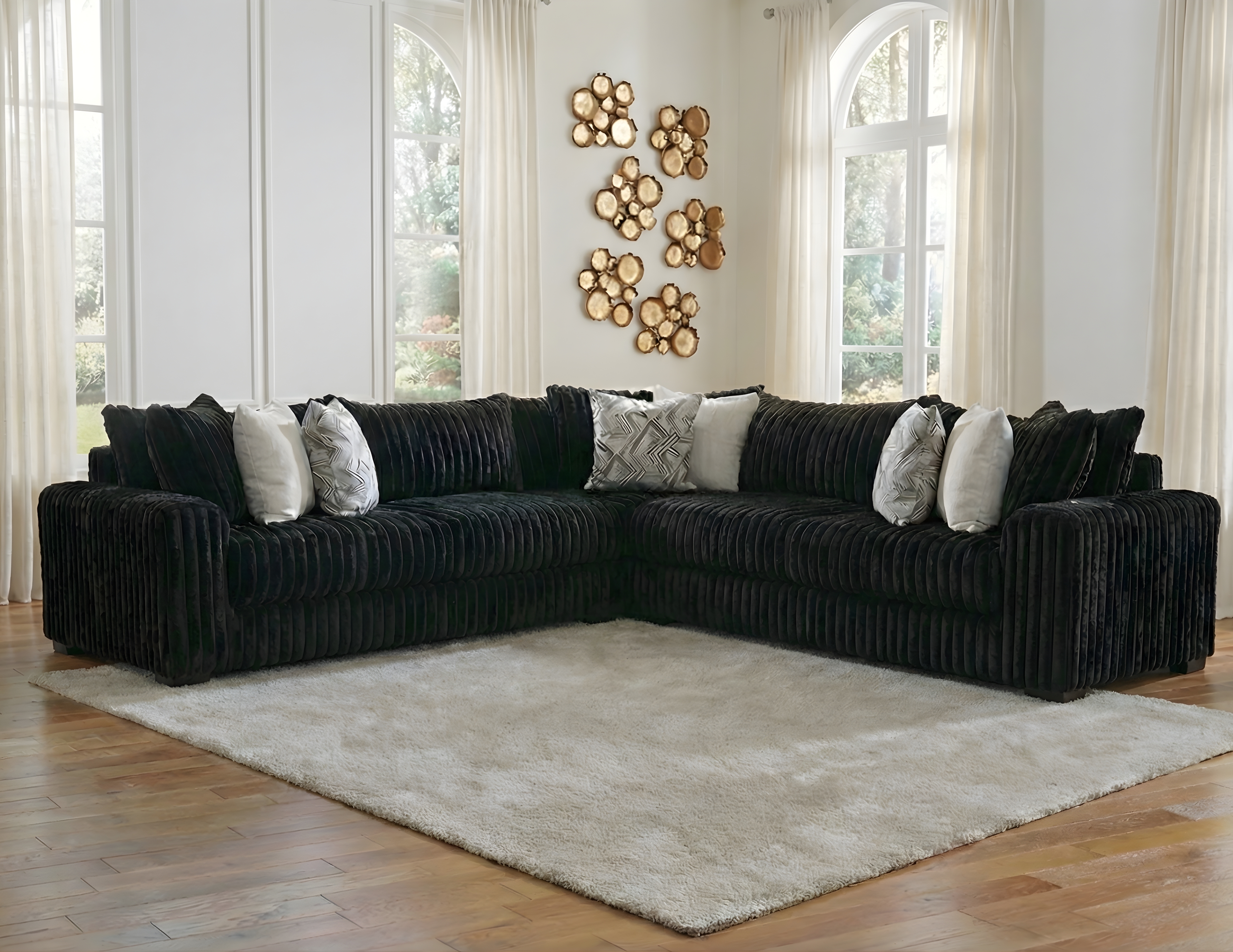 3pc Jumbo Cord Black