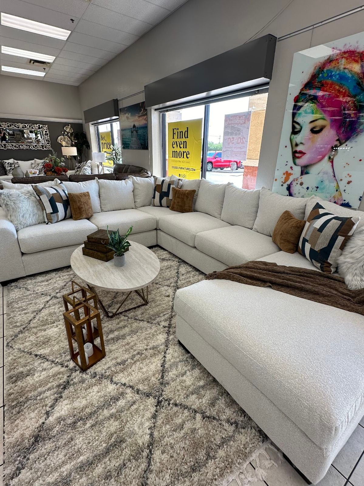 4pc RAF Chaise Sectional Indus Beach