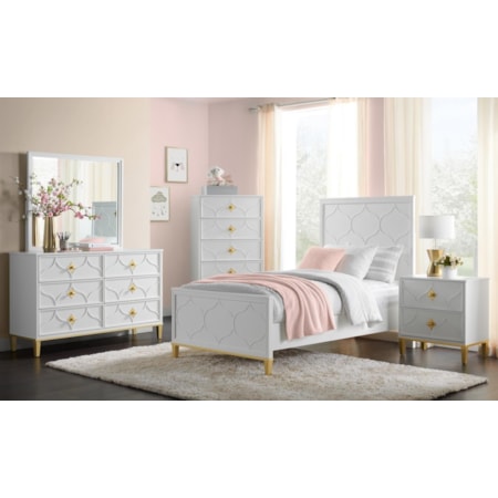 Twin Bed Dresser  Mirror Nightstand Chest