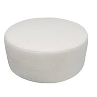40 Inch Round Ottoman Wooly Ivory