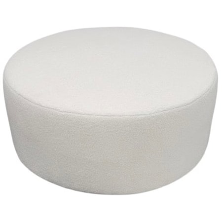 40 Inch Round Ottoman Wooly Ivory