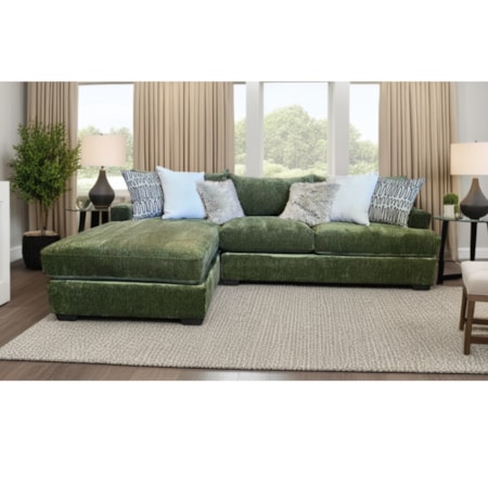 2pc LAF Chaise Sectional Luscious Spinach