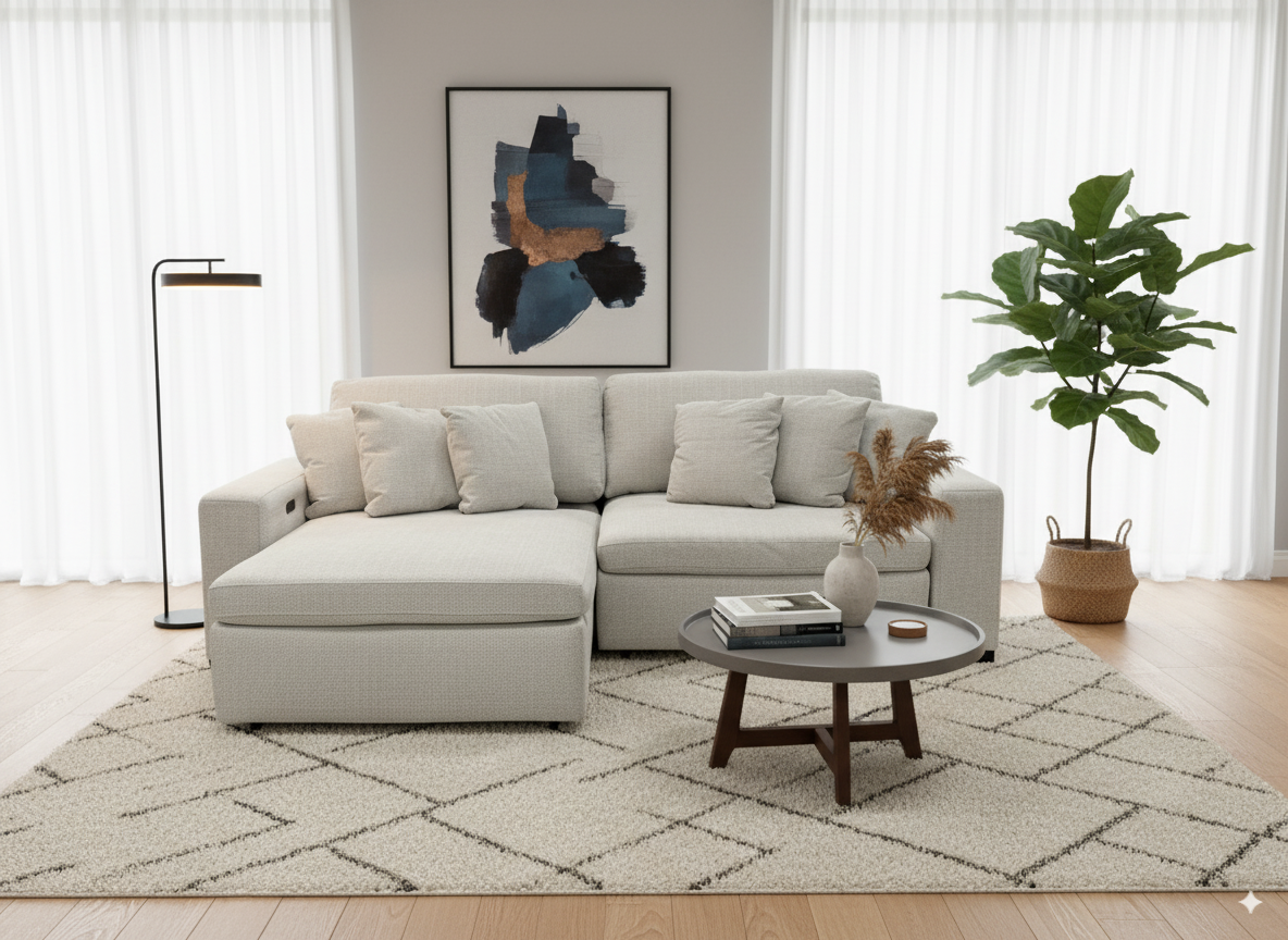 EZ Slide Power Sofa Camden Winter StainAway