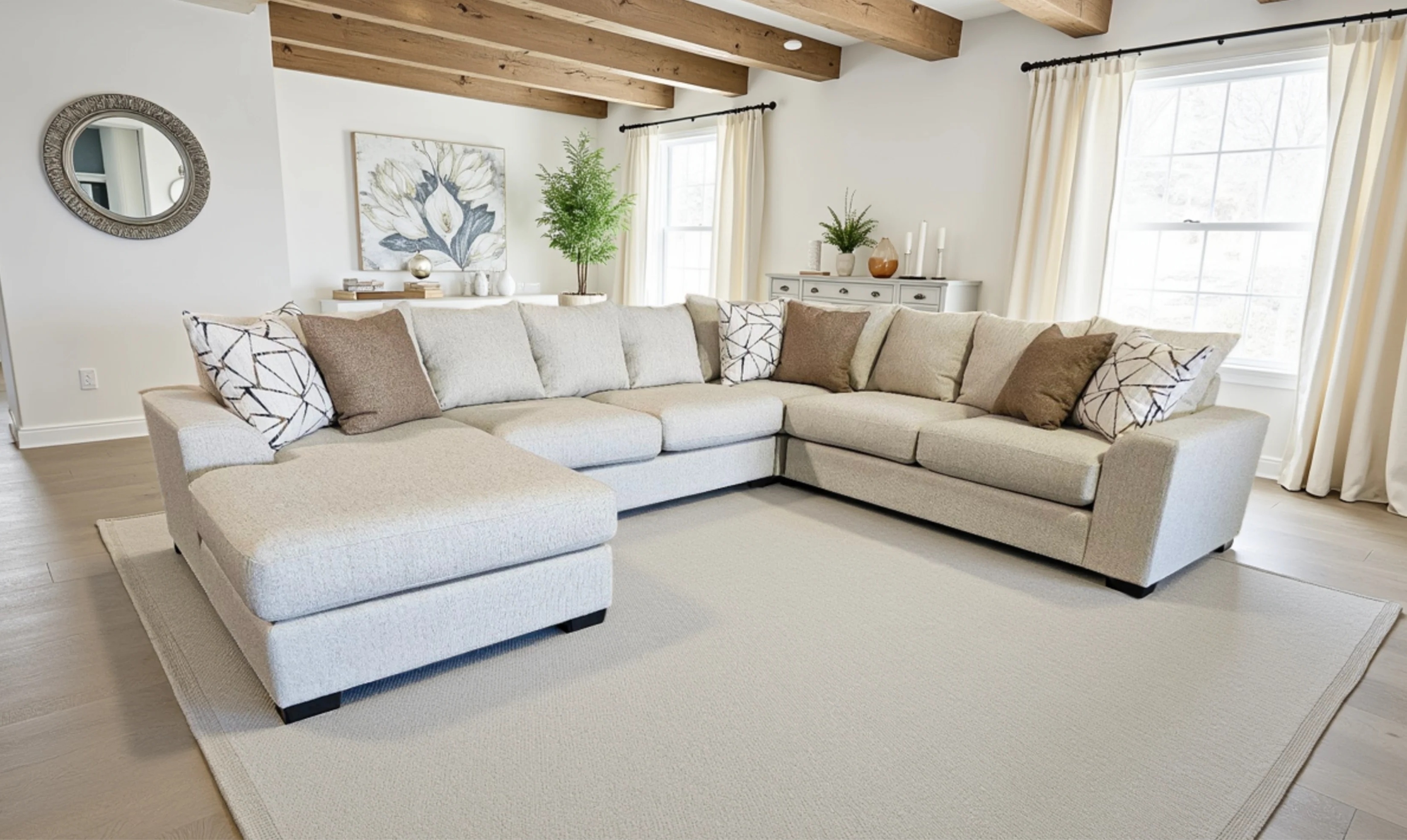 4pc LAF Chaise Sectional Amazon Feather