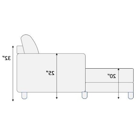 LAF Chaise 3pc SECTIONAL