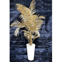 Gold Areca Palm In Round Metal Planter