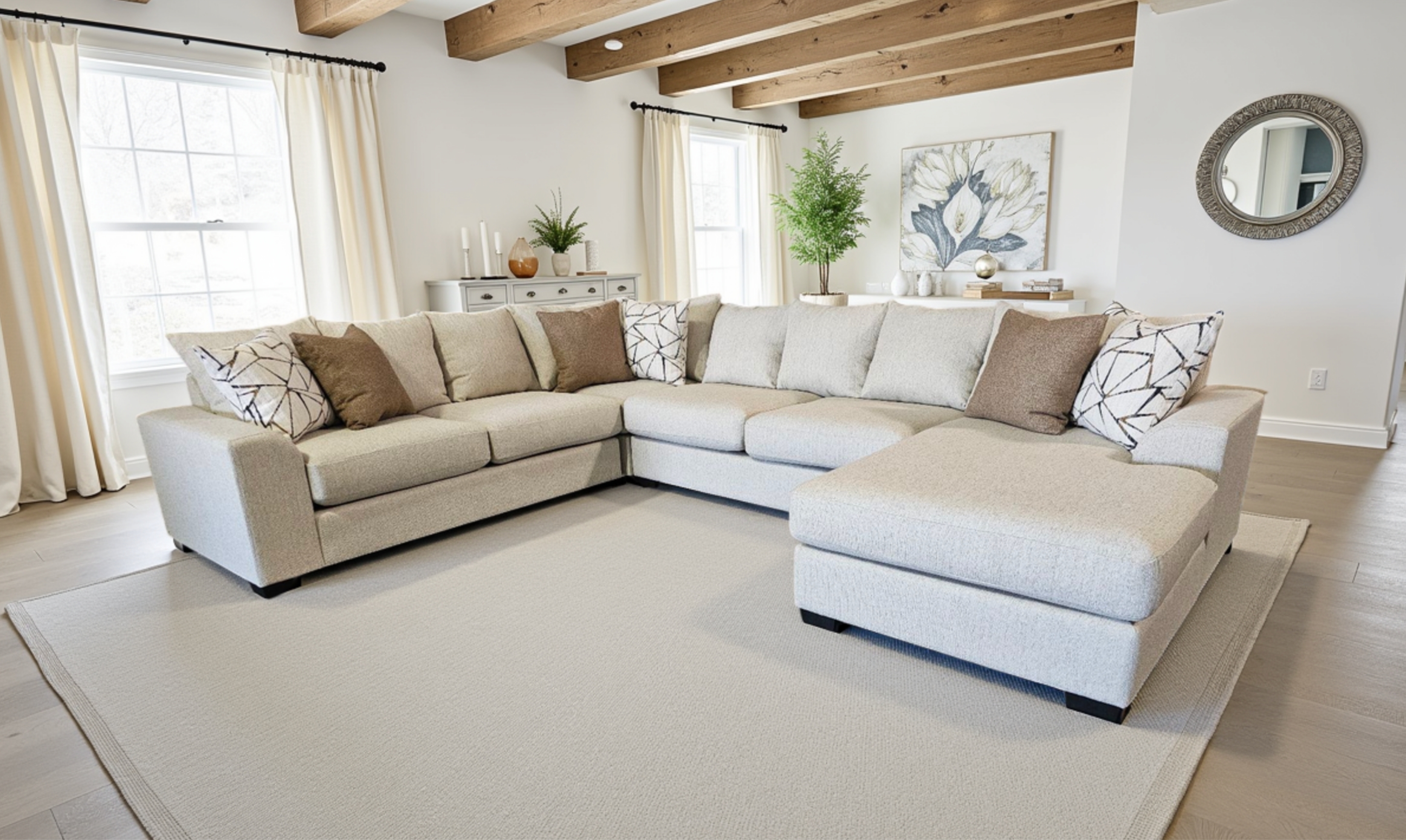 4pc RAF Chaise Sectional Amazon Feather