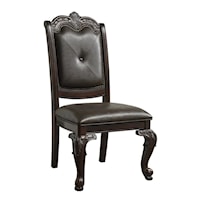 Traditional Dining Side Chair with Upholstered Seat and Back