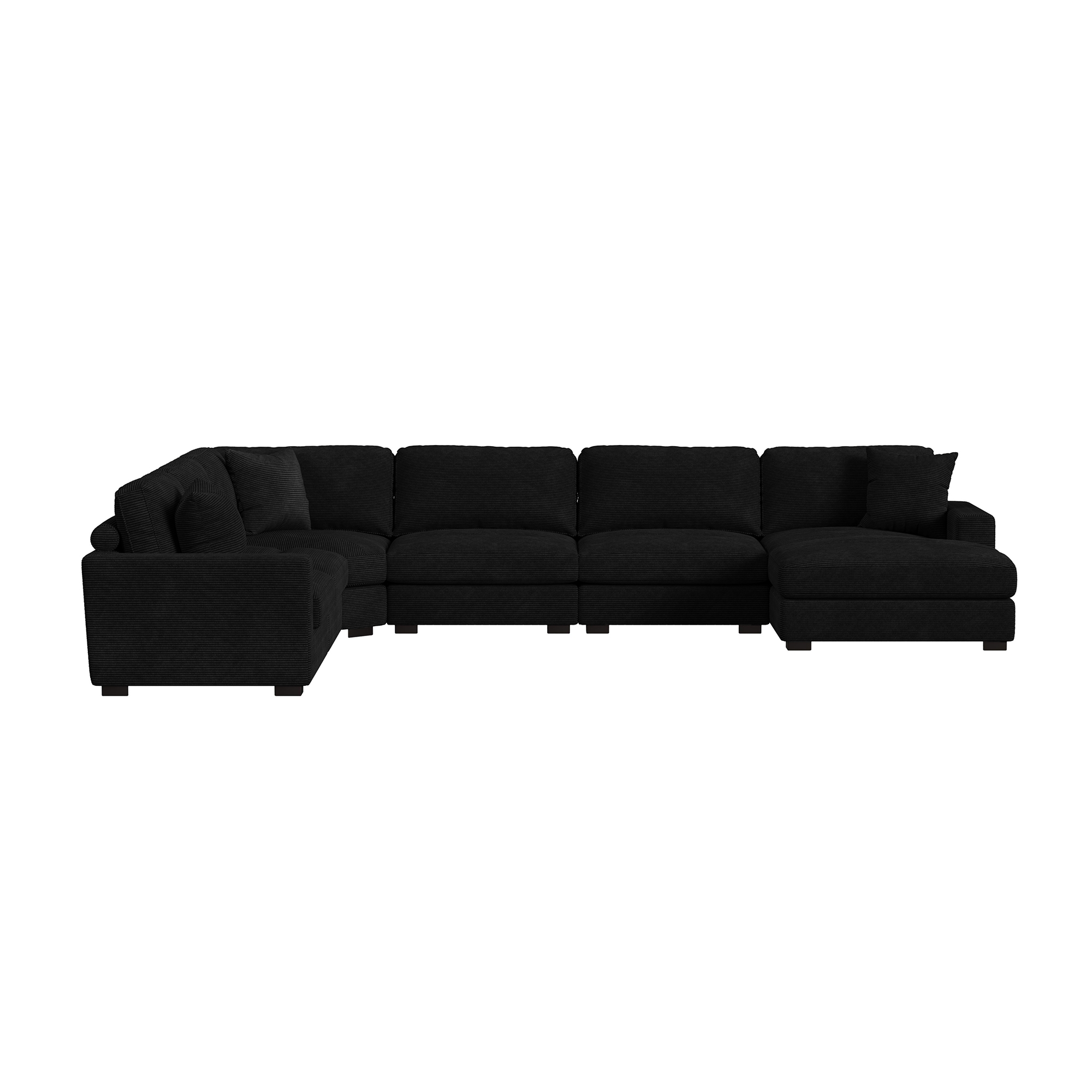 Transitional 6-Piece Sectional Sofa with Rig