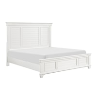 Transitional California King Bed with Panel Headboard