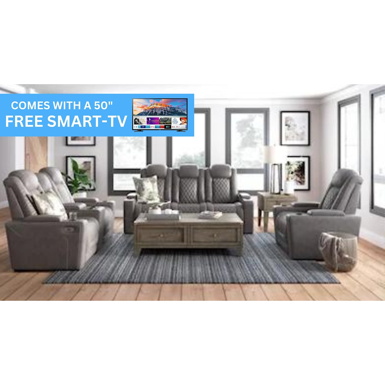 Ashley Furniture Signature Design Hyllmont Power Reclining Living Room Group