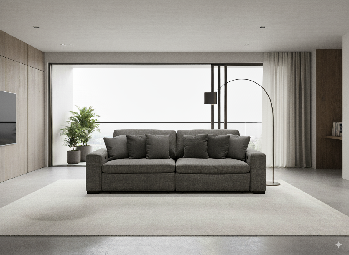 EZ Slide Power Sofa Camden Fog StainAway