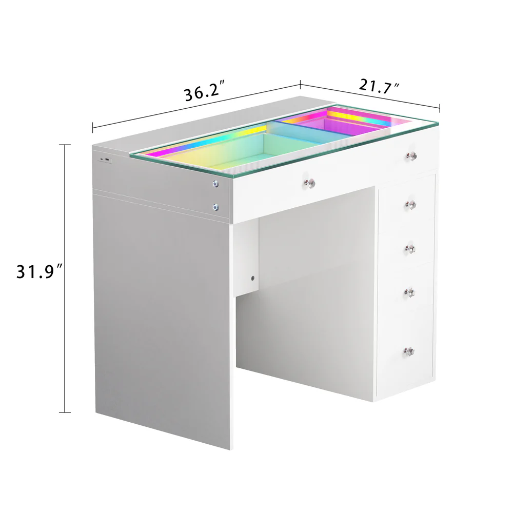 Mini Diana Vanity Desk- 6 Storage Drawers